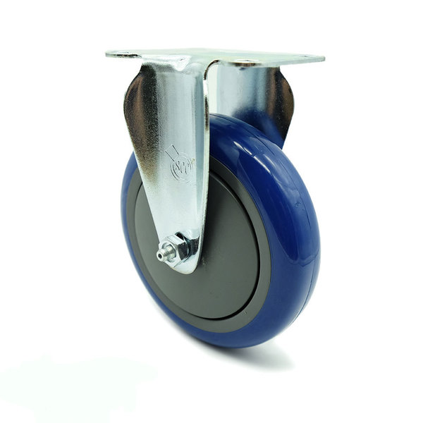 Service Caster 5 Inch Blue Polyurethane Wheel Rigid Top Plate Caster SCC-20R514-PPUB-BLUE